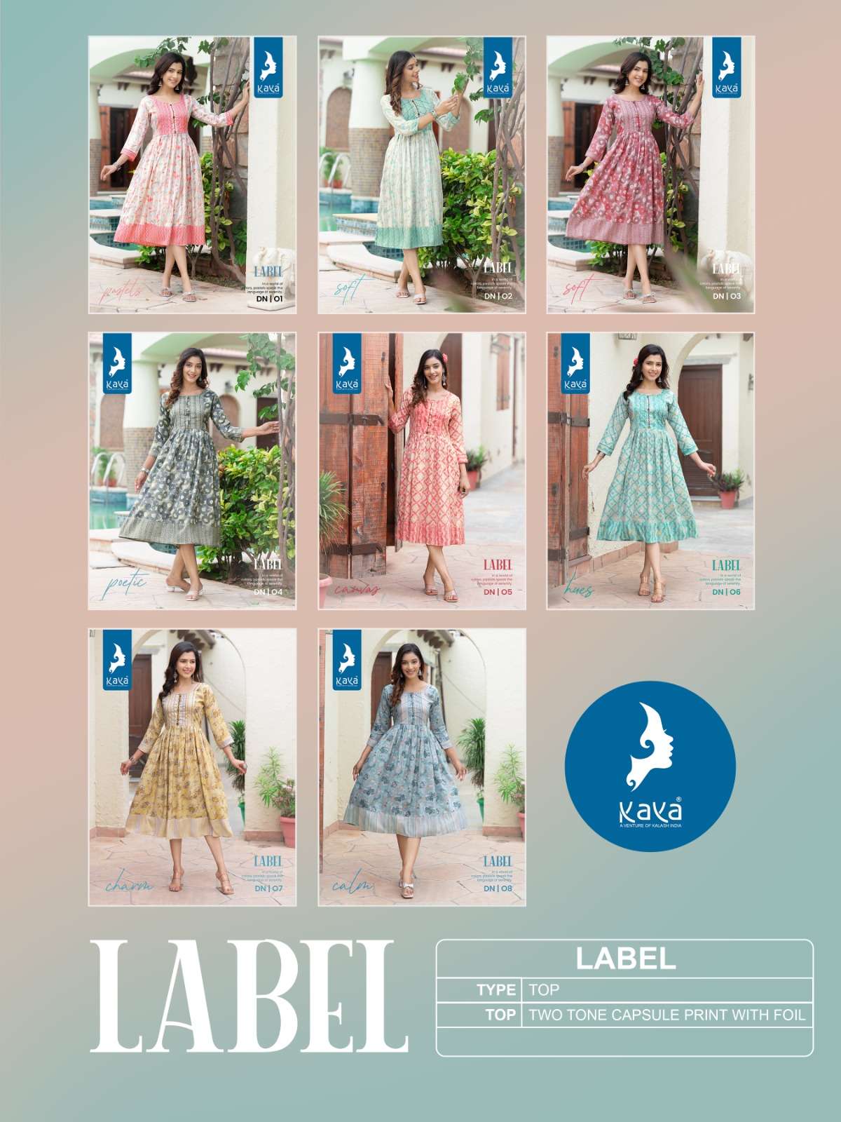 kaya label 01-08 series designer heavy reyon kurti collection wholesale best rate surat 
