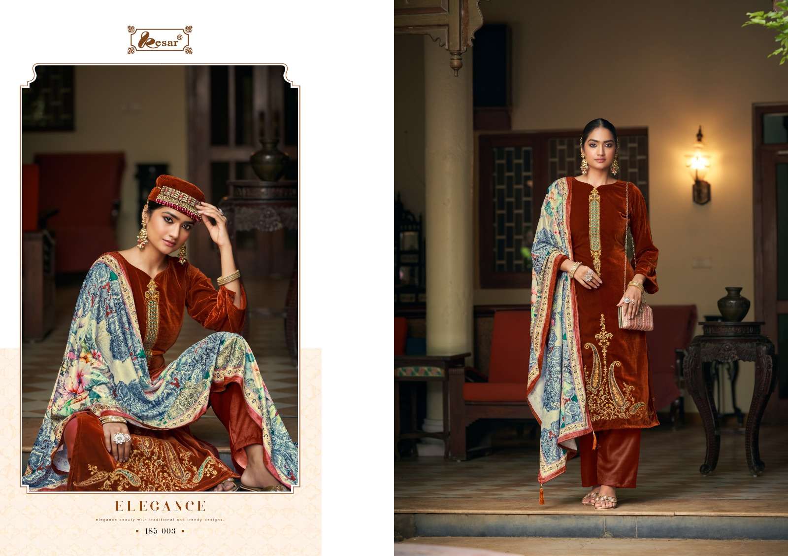 kesar meenakari 185-001-006 series latest designer salwar kameez wholesaler surat gujarat