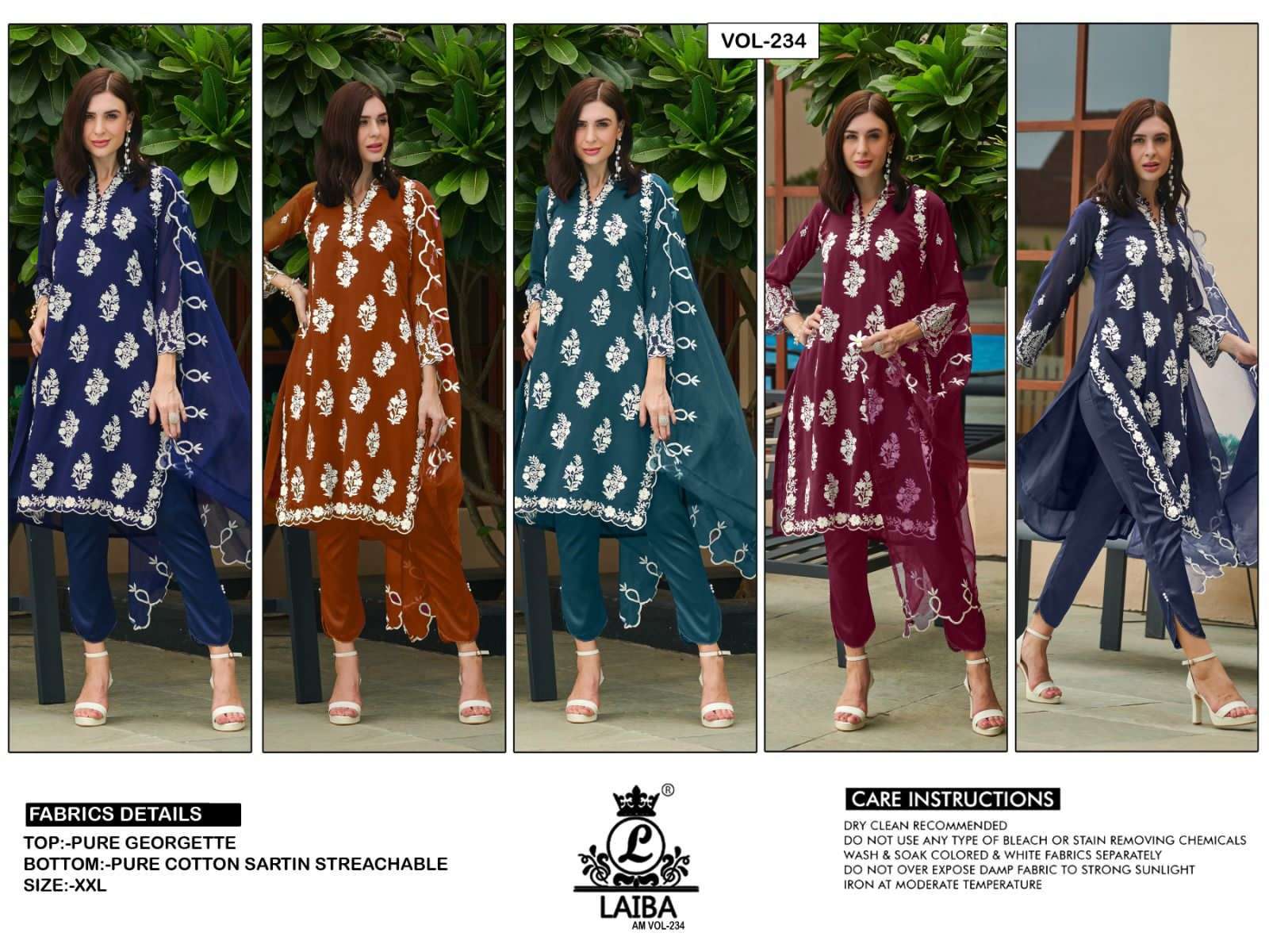 laiba am vol-234 colour series latest designer fancy casual kurti wholesaler surat gujarat