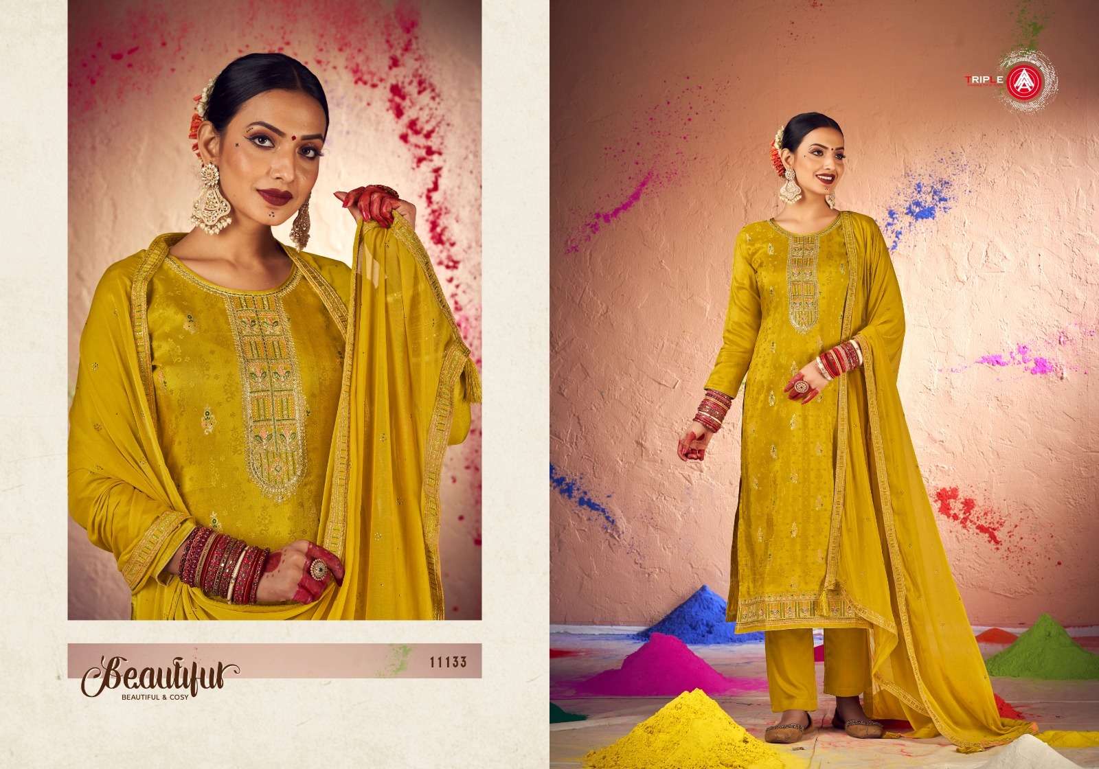 lali triple AAA 11131-11134 series designer latest partywear salwar kameez wholesaler surat