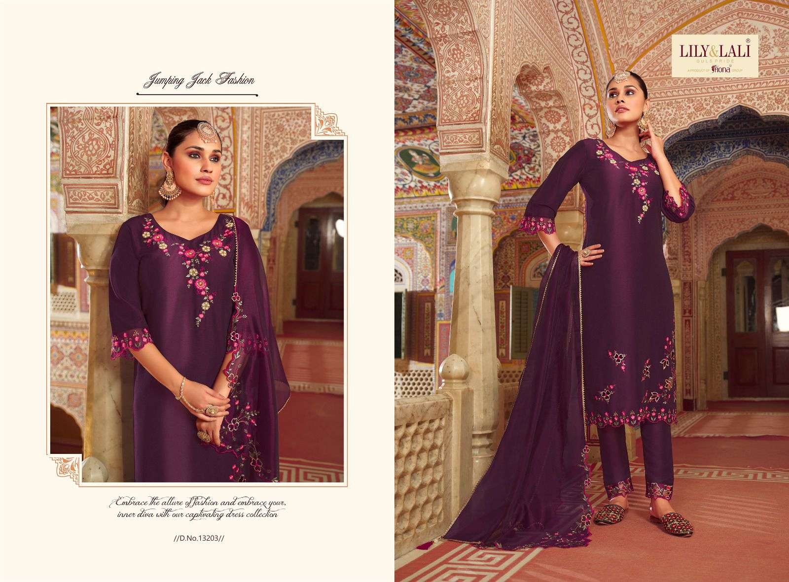 lily&lali mirror elegance 13201-13206 series latest designer salwar kameez wholesaler surat gujarat