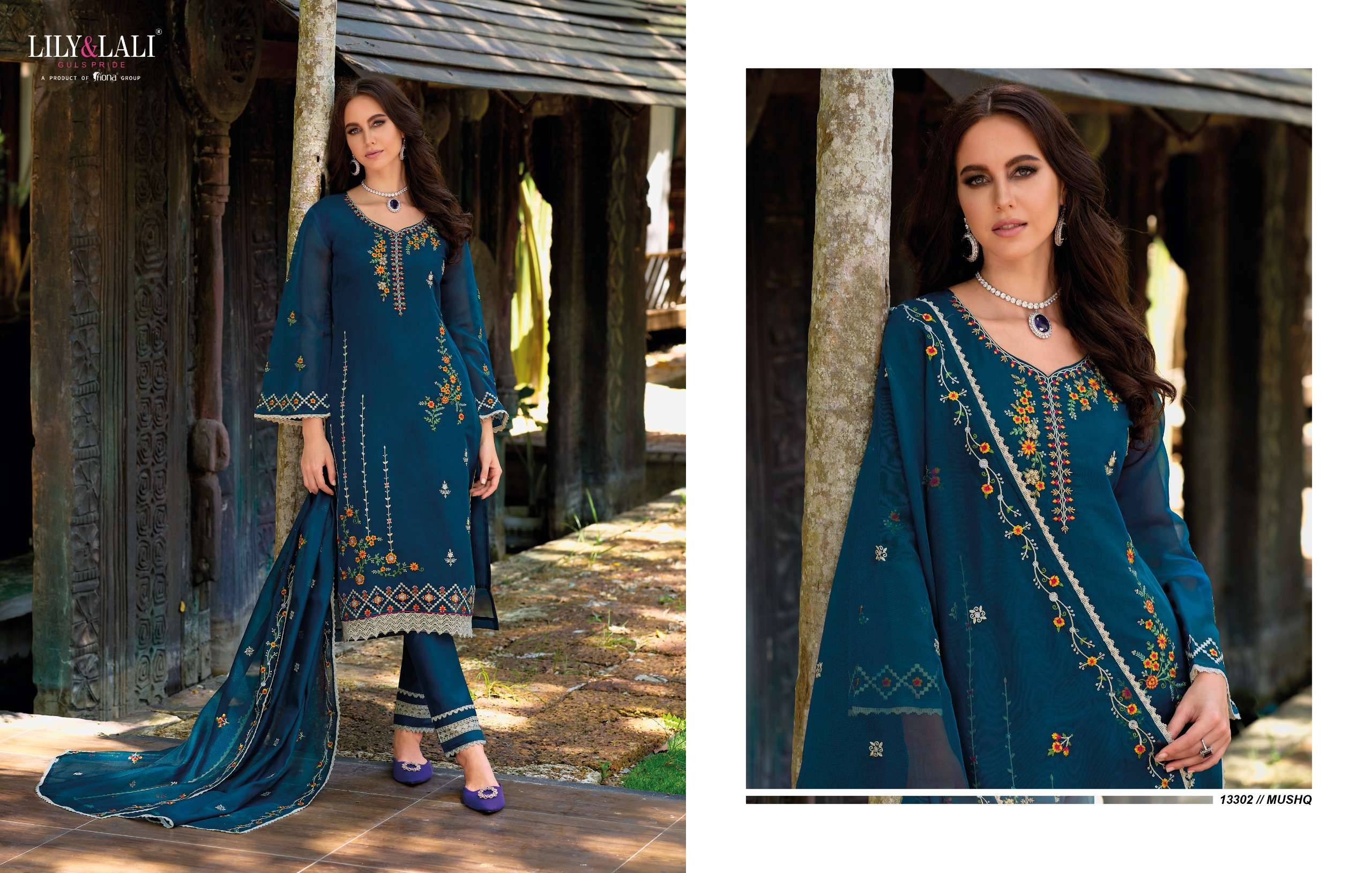 lily & lali mushq 13301-13306 series latest designer kurti set wholesaler surat gujarat