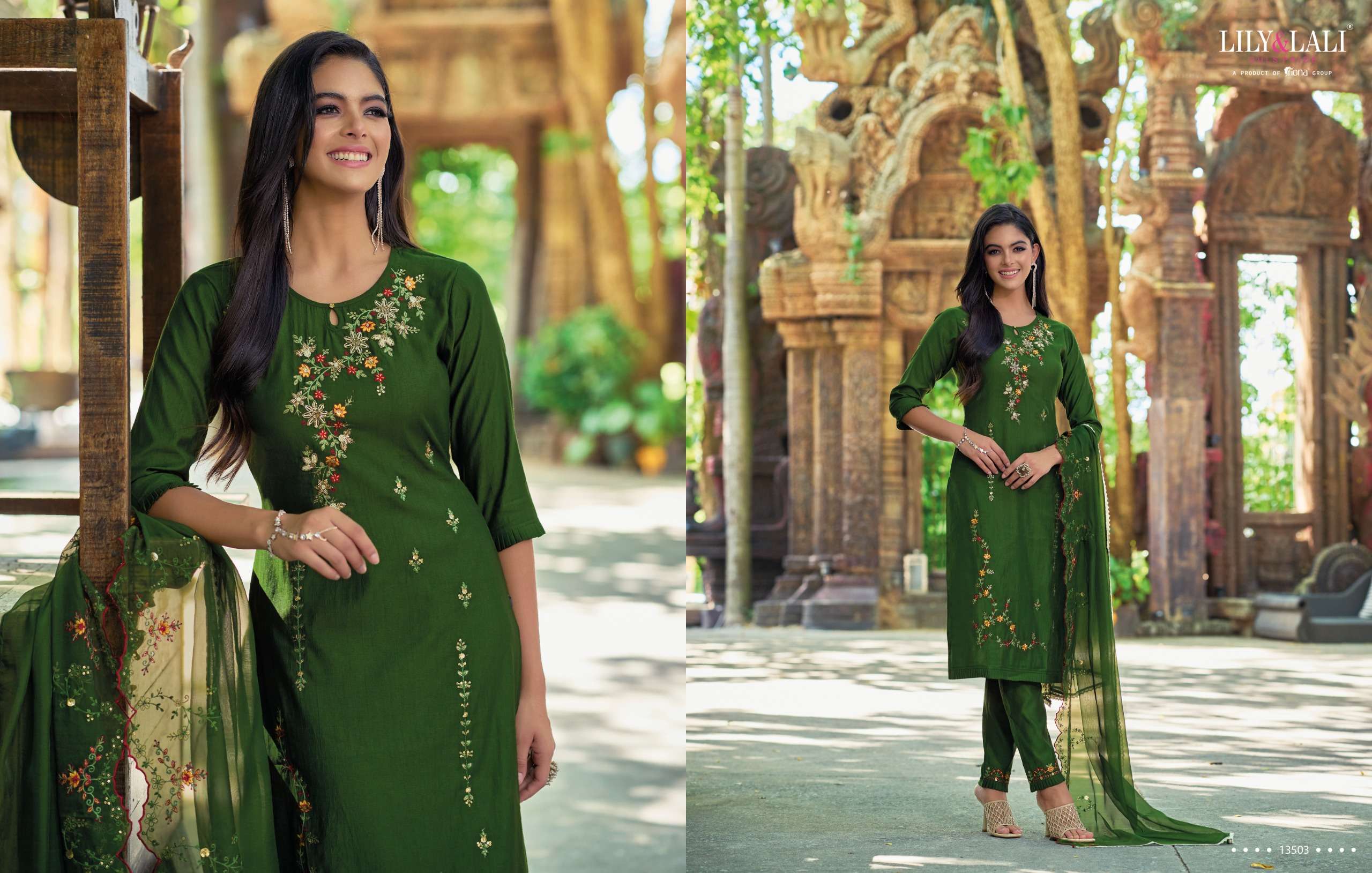 lily & lali rang ja 13501-13506 series latest designer kurti set wholesaler surat gujarat
