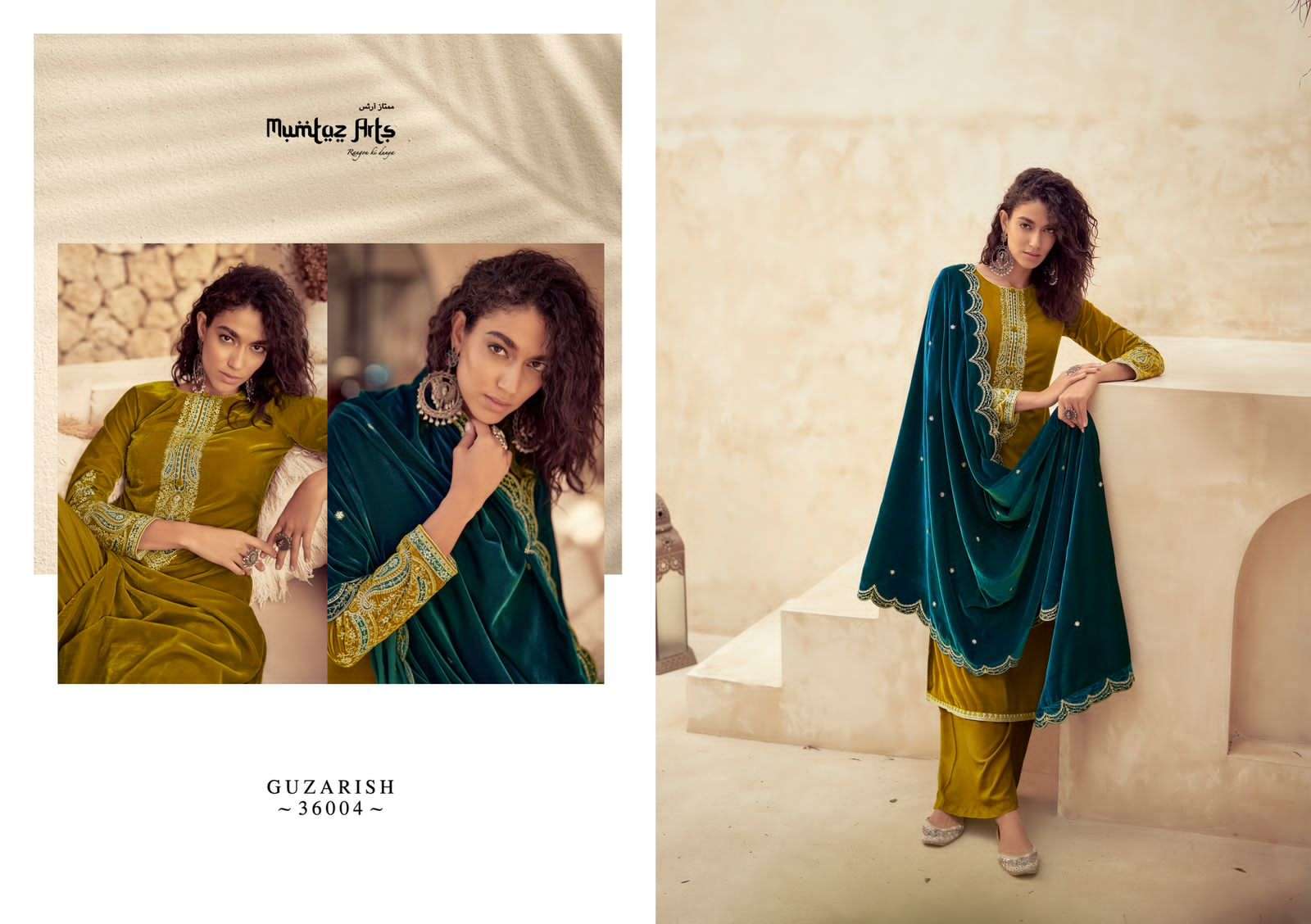 mumtaz arts guzarish 36001-36004 series latest fancy designer pakistani salwar kameez wholesaler surat gujarat