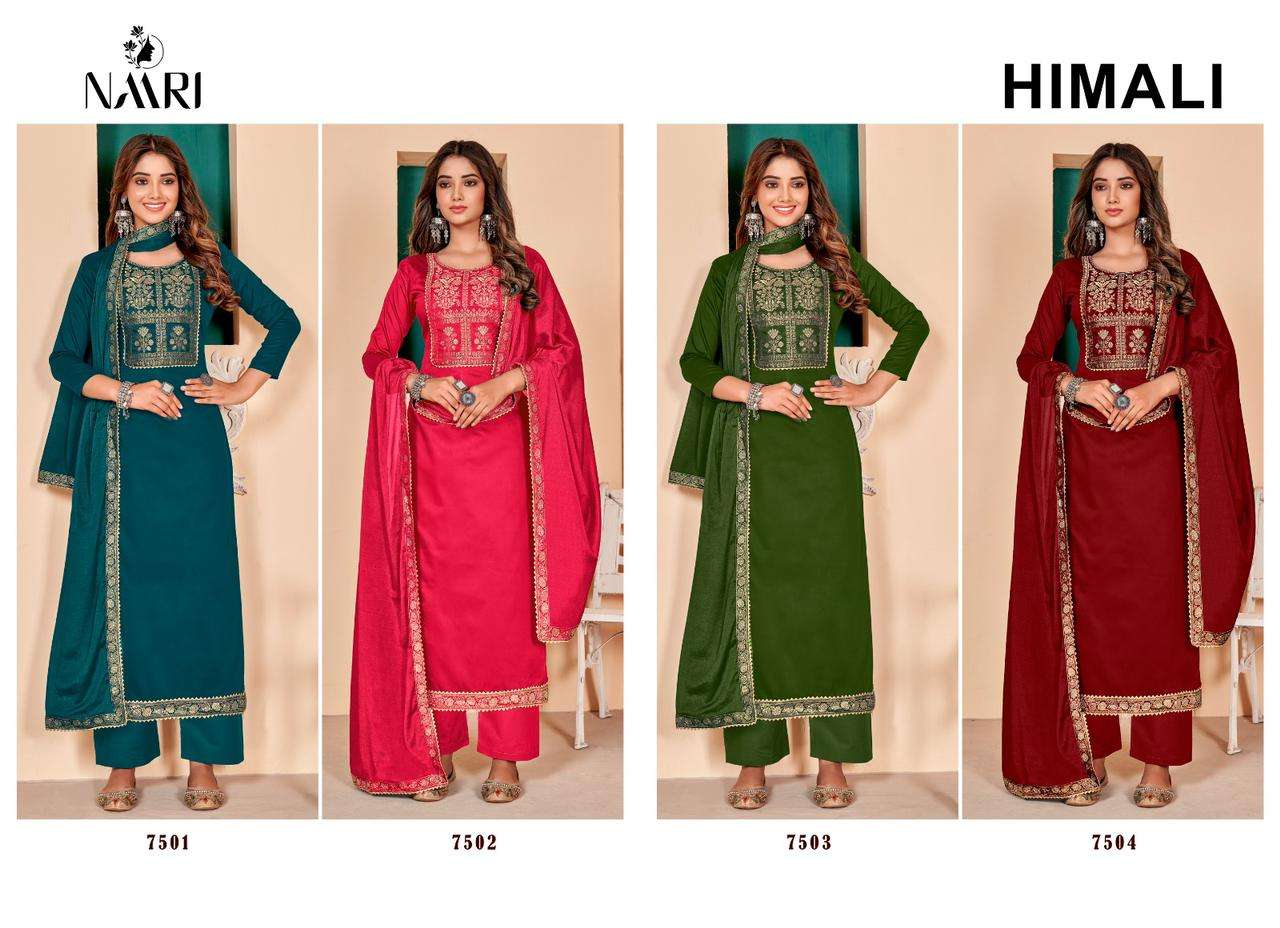 naari himali 7501-7504 series latest fancy salwar kameez wholesaler surat gujarat