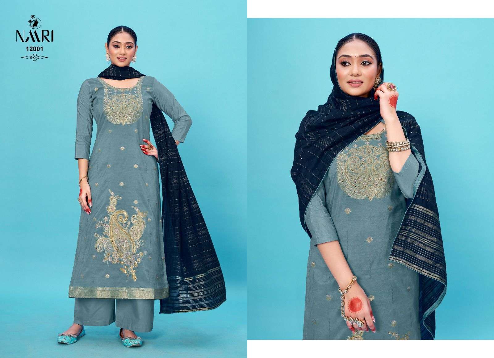 naari zehra-jacard 12001-12004 series latest designer salwar kameez wholesaler surat gujarat