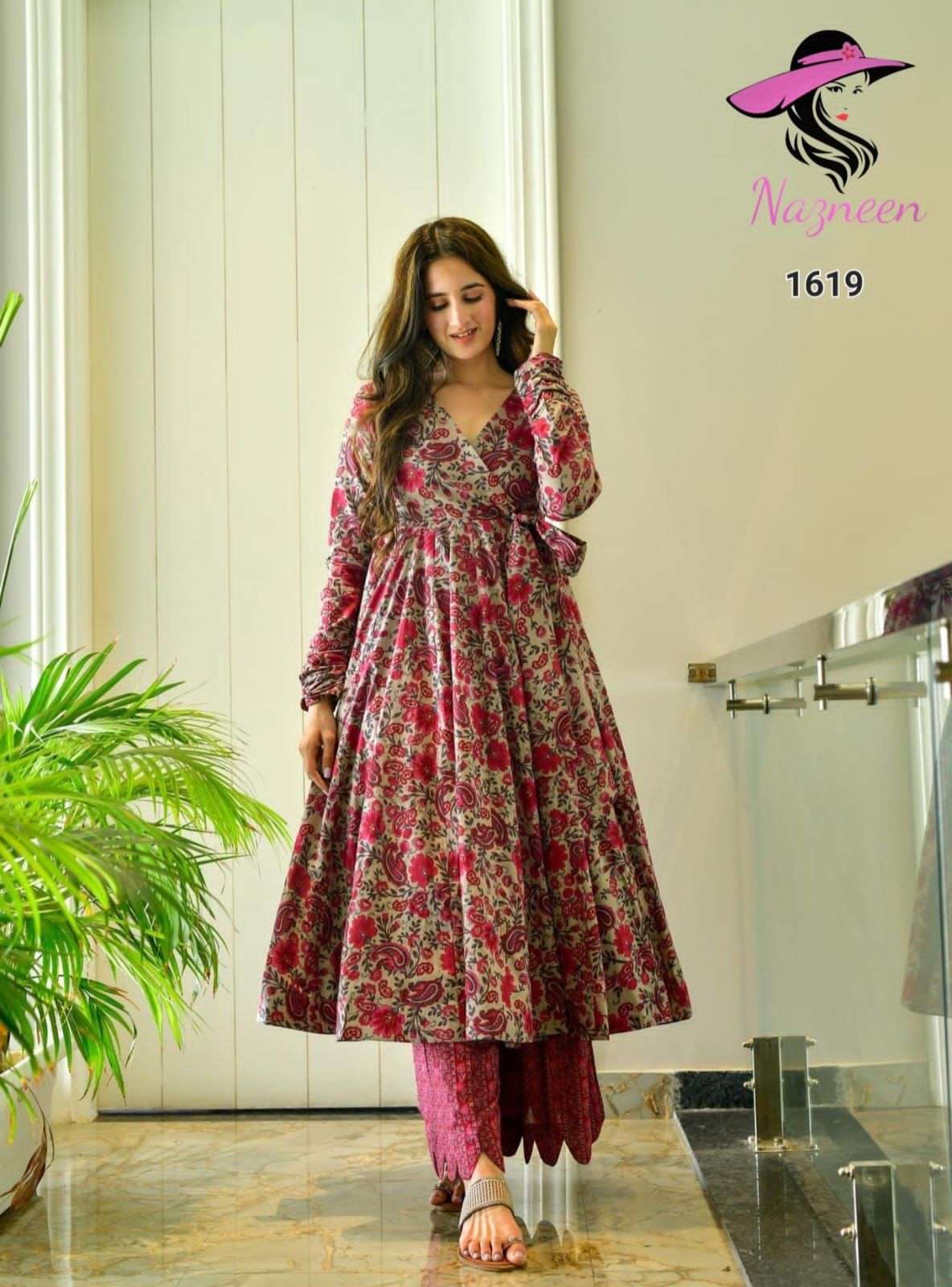 nazneen nuqat 1615-1619 series latest designer gown type kurti wholesaler surat gujarat