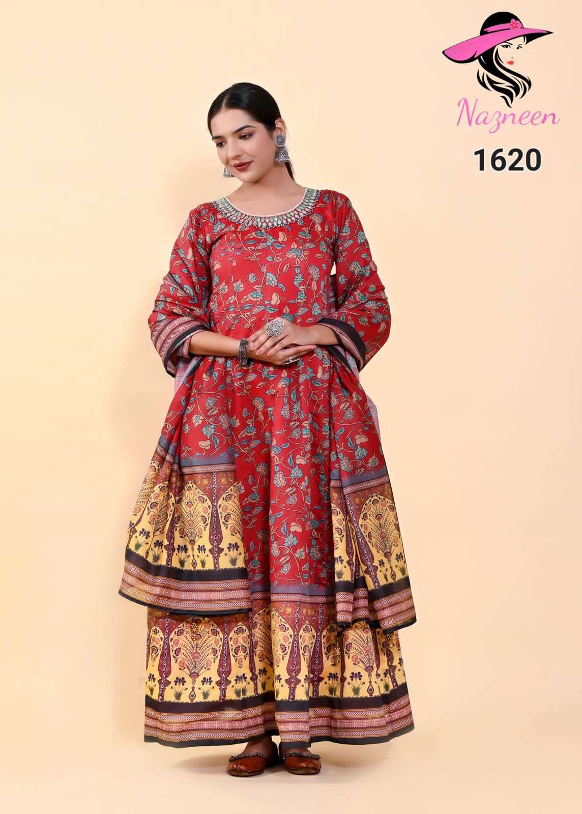 nazneen saawan 1620-1625 series latest fancy readymade gown wholesaler surat gujarat