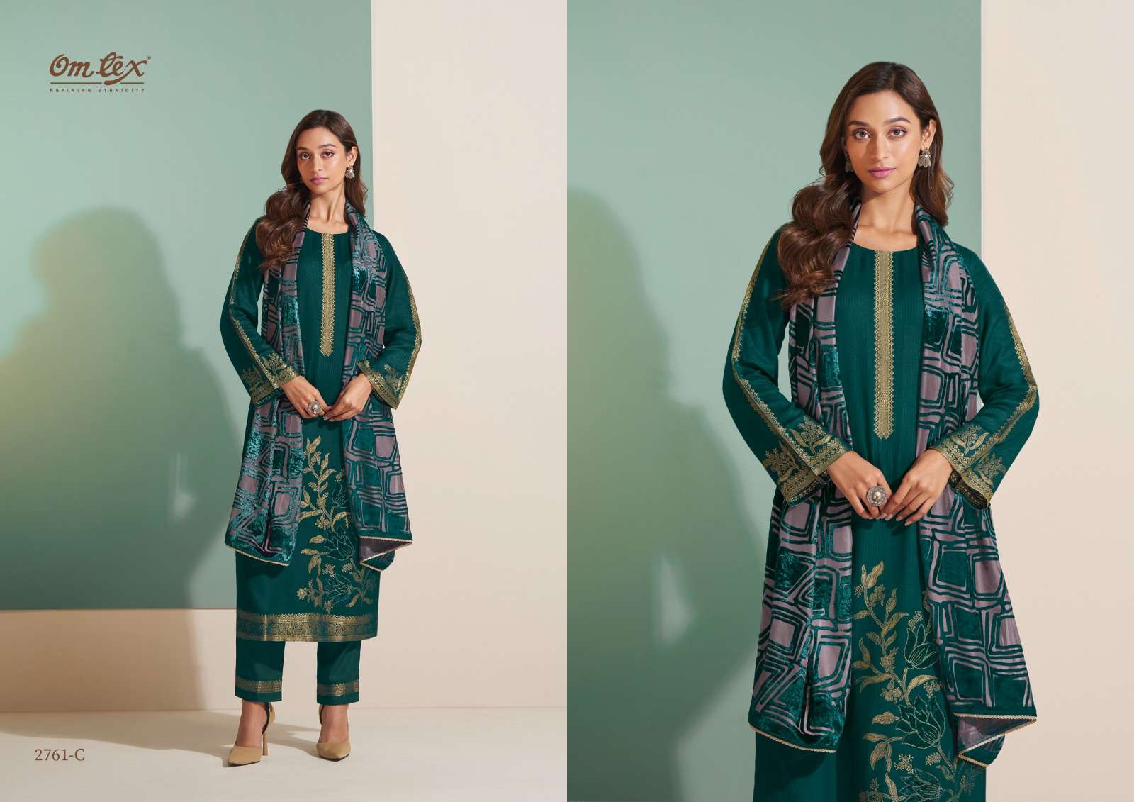 omtex laboni pashmina silk designer colour series winter collection wholesale price surat 