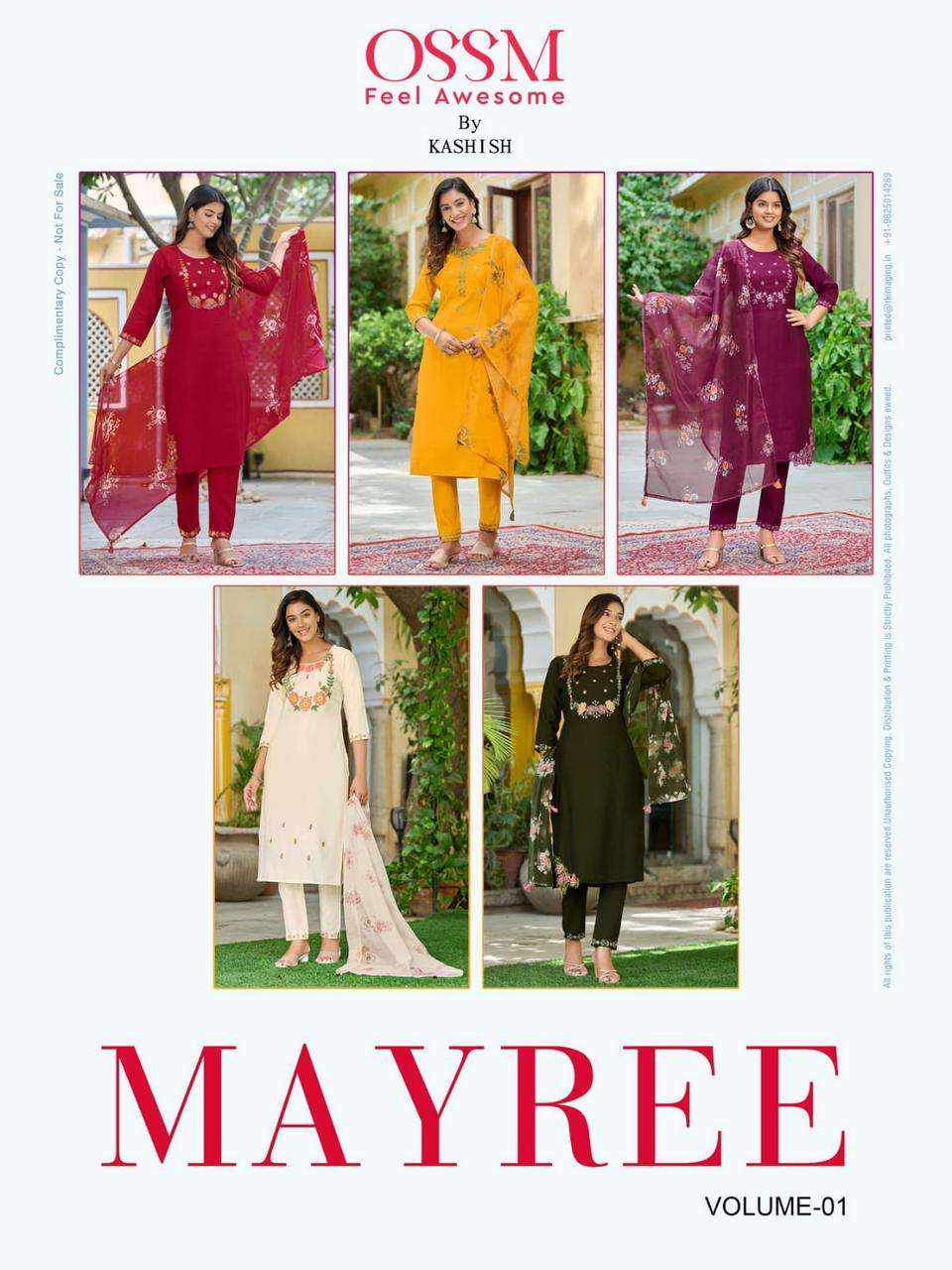 ossm mayree 101-105 series latest designer kurti set wholesaler surat gujarat