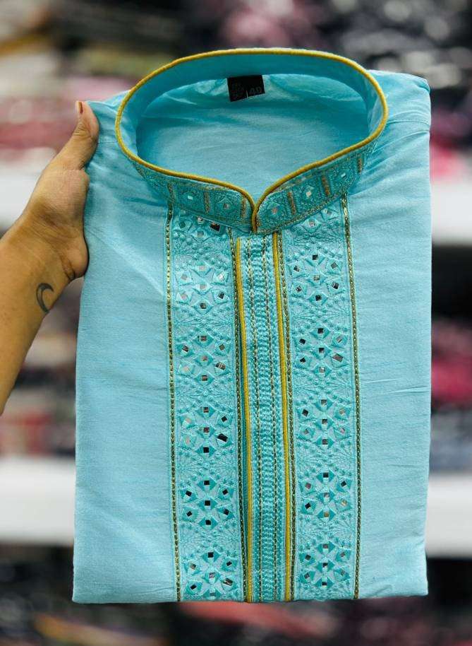 outlook vol-125 125001-125004 series latest designer mens kurta pajama wholesaler surat gujarat