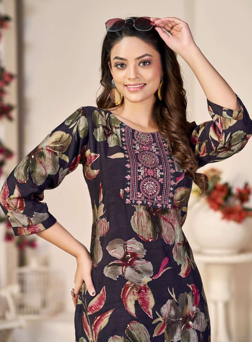 radhika lifestyle charming vol-1 1001-1008 series designer trending kurti set wholesaler surat gujarat