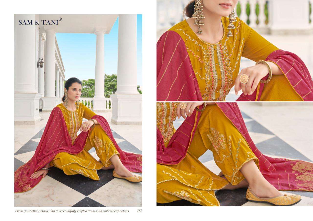 sam & tani rosie 01-06 series latest designer kurti set wholesaler surat gujarat