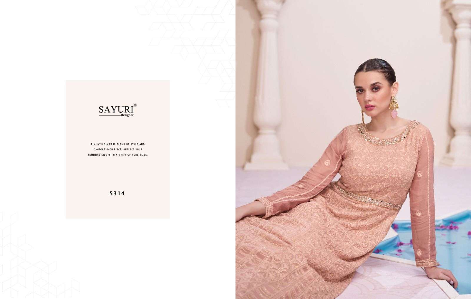sayuri designer farida 5313-5315 series latest fancy partywear anarkali suit wholesaler surat gujarat