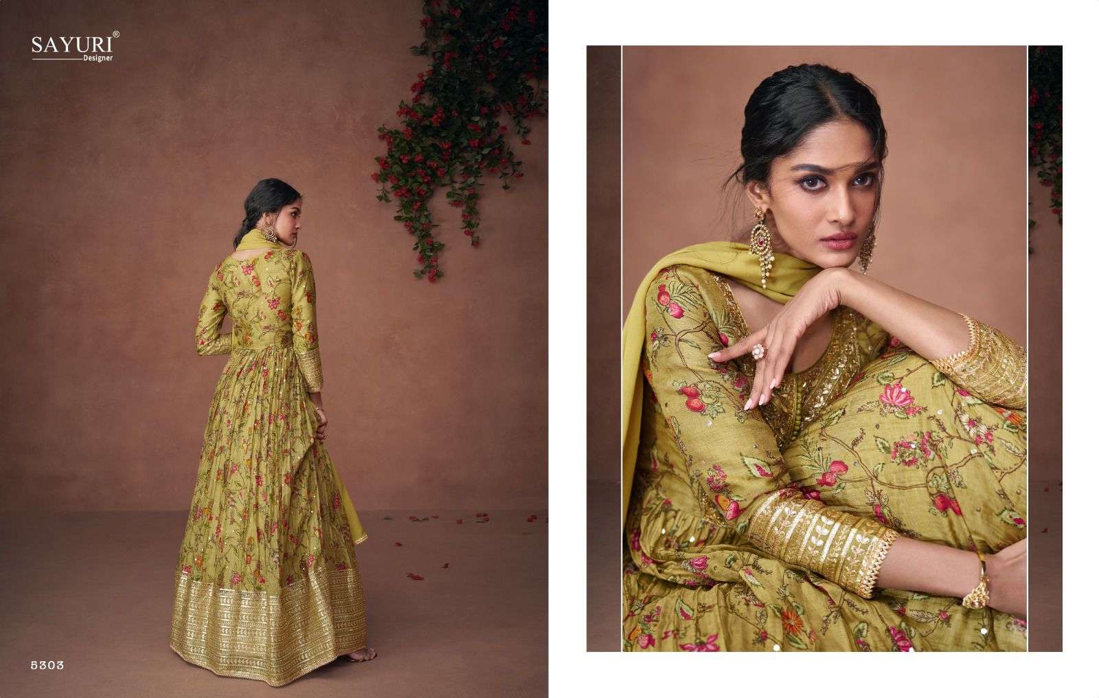 sayuri designer nooriat 5300-5304 series latest readymade partywear salwar kameez wholesaler surat gujarat