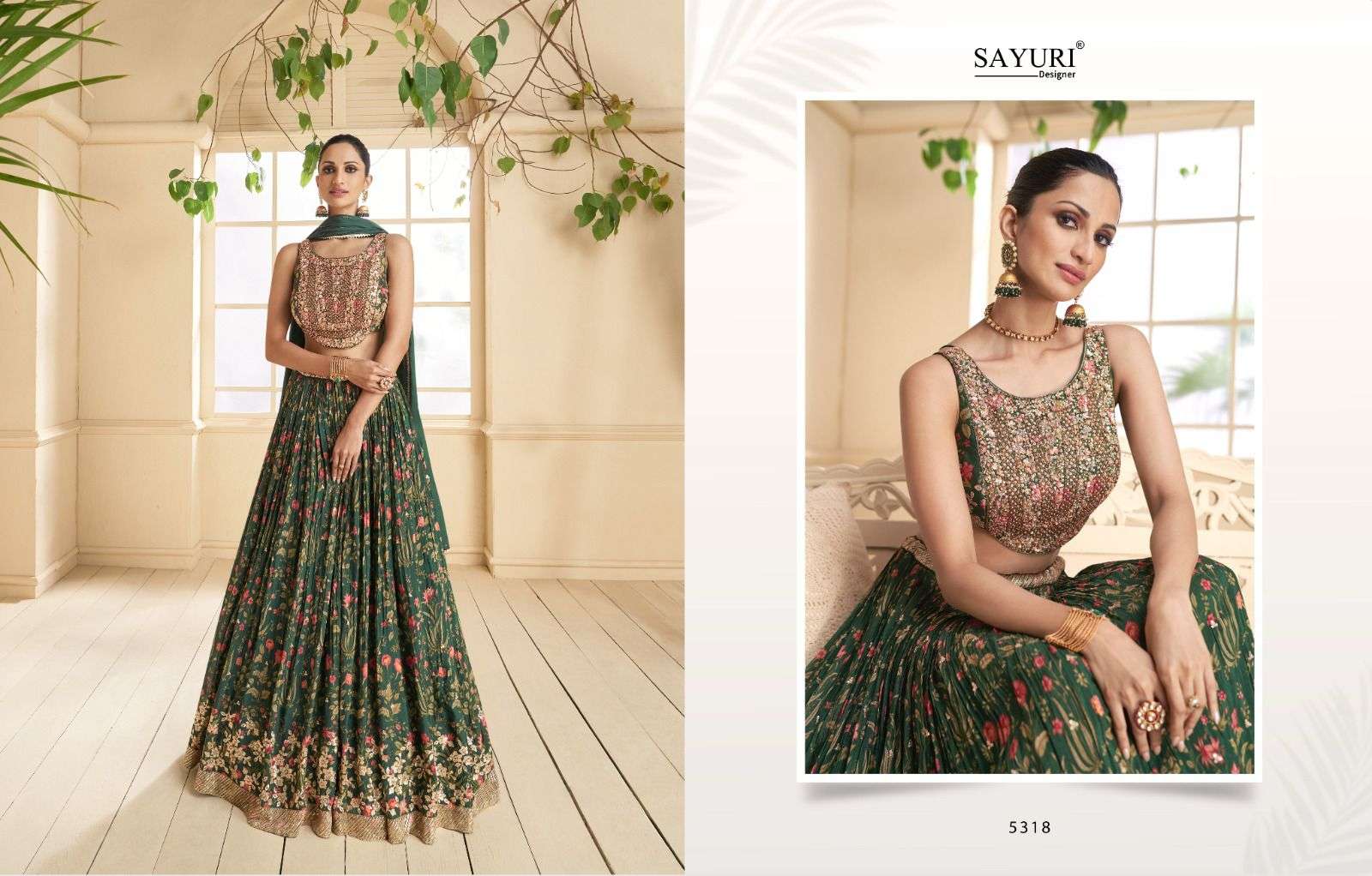sayuri designer rangoli 5316-5318 series latest designer wedding lehenga wholesaler surat gujarat