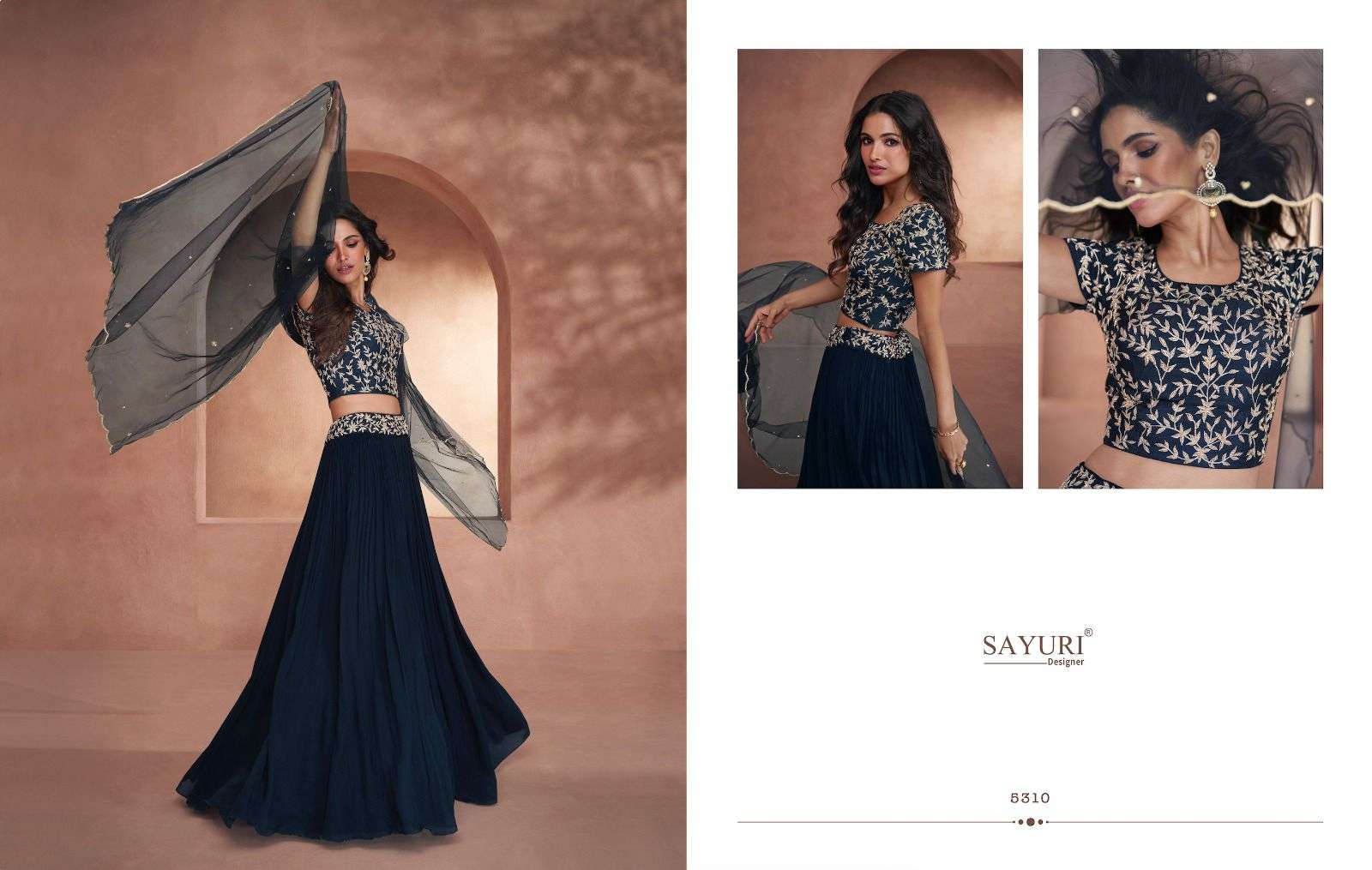 sayuri designer shehnaai 5310-5312 series latest designer partywear lehenga wholesaler surat gujarat