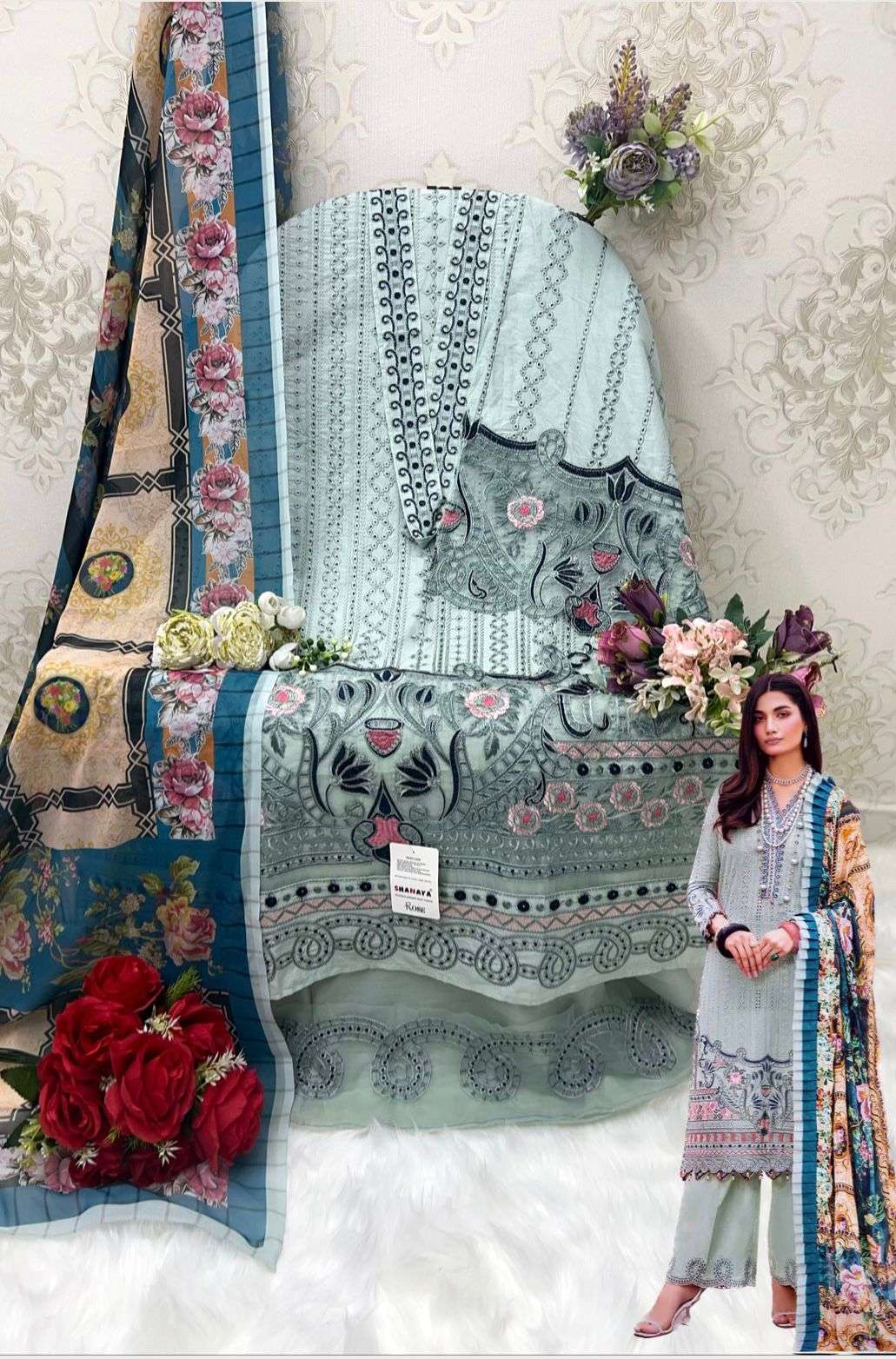 shanaya fashion rose adan libas a-21-24 series designer pakistani salwar kameez wholesaler surat gujarat