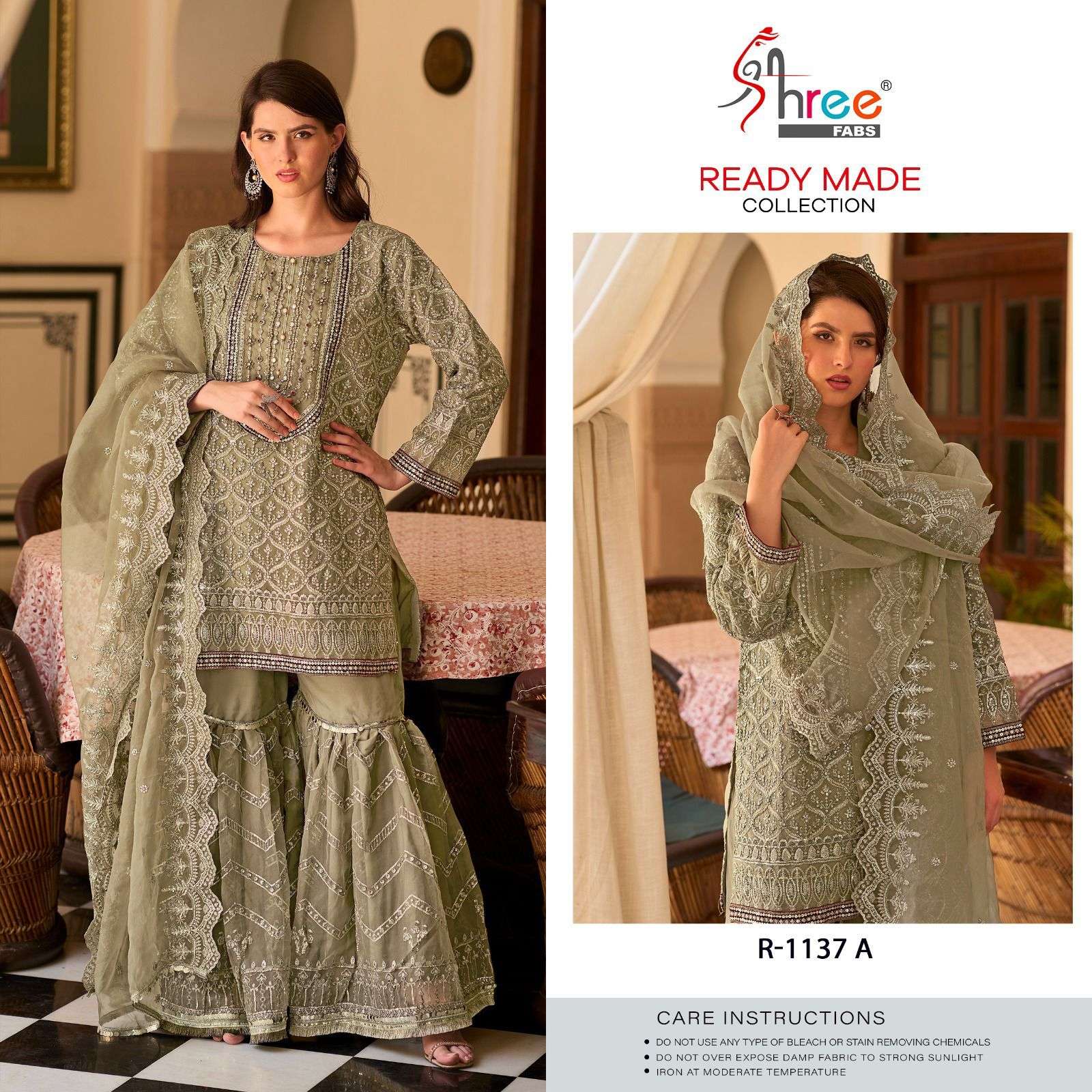 shree fabs 1137 colour series ready made organza designer sharara pakistani suits wholesale dealer surat 