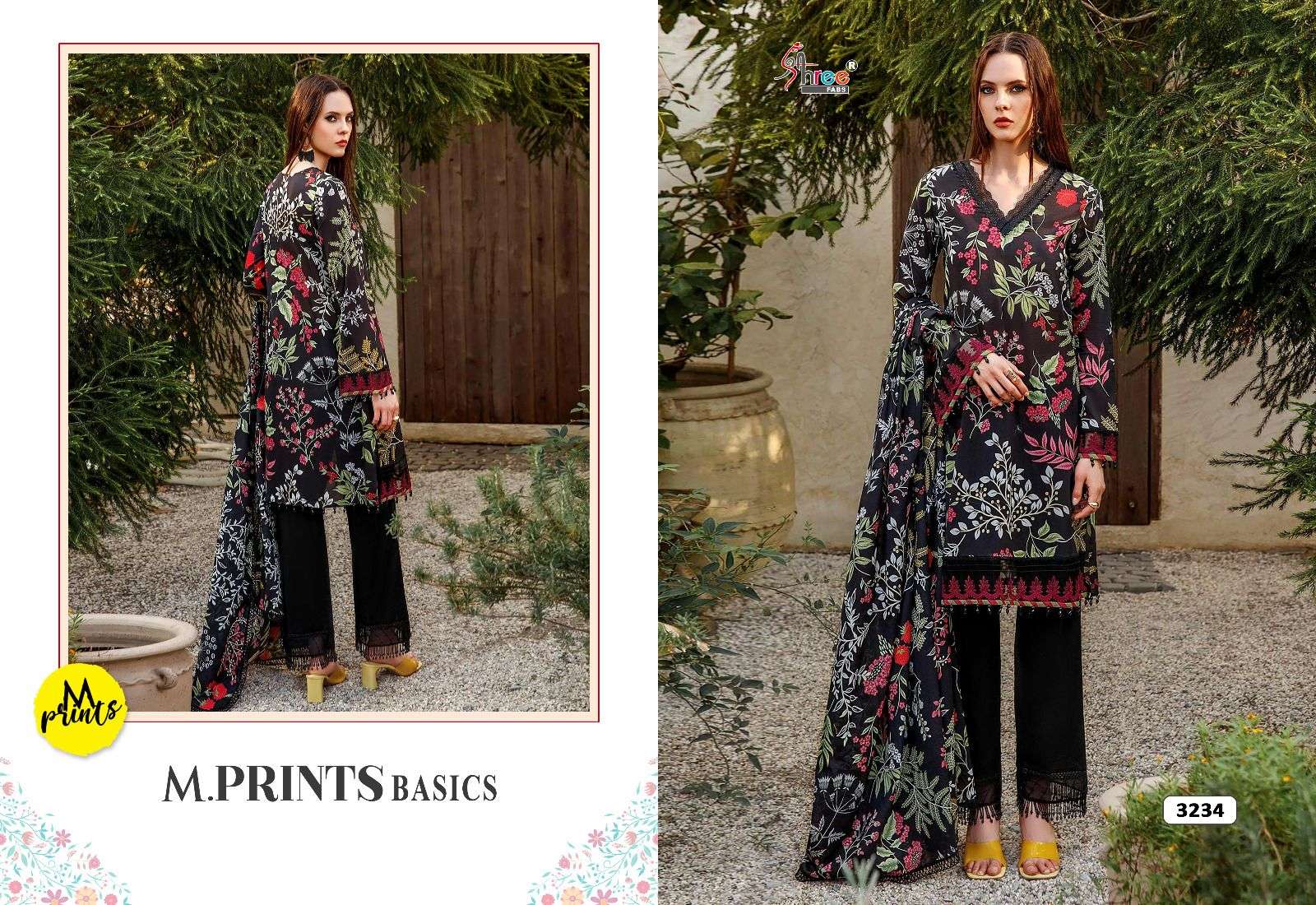 shree fabs m prints basics 3233-3238 series designer designer cotton salwar kameez wholesaler surat gujarat