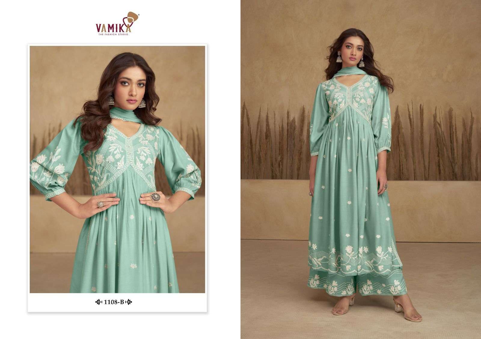 vamika aadhira vol-6 1108 colour designer nayra cut kurti set wholesaler surat gujarat