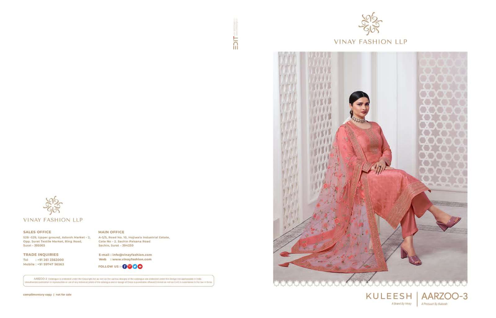 vinay fashion kuleesh aarzoo vol-3 64771-64778 series designer salwar kameez wholesaler surat gujarat