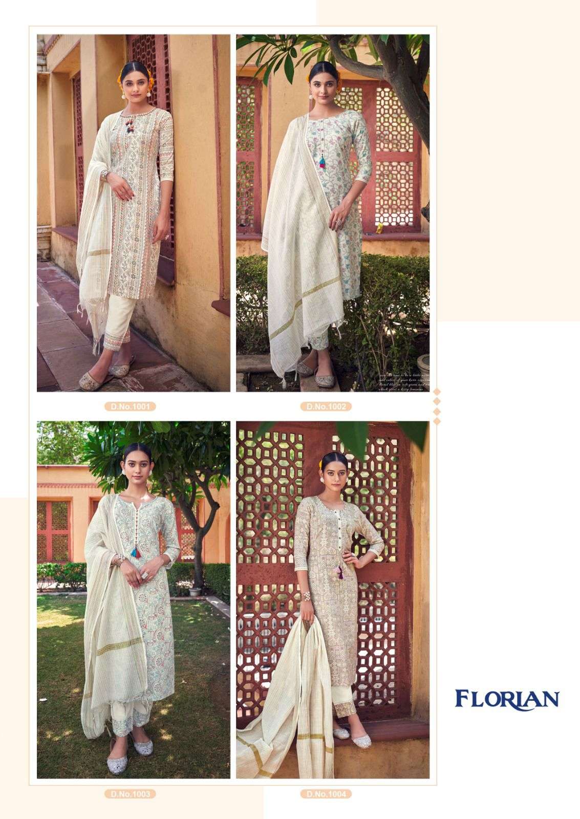 vitara fashion florian 1001-1004 series latest designer kurti set wholesaler surat gujarat