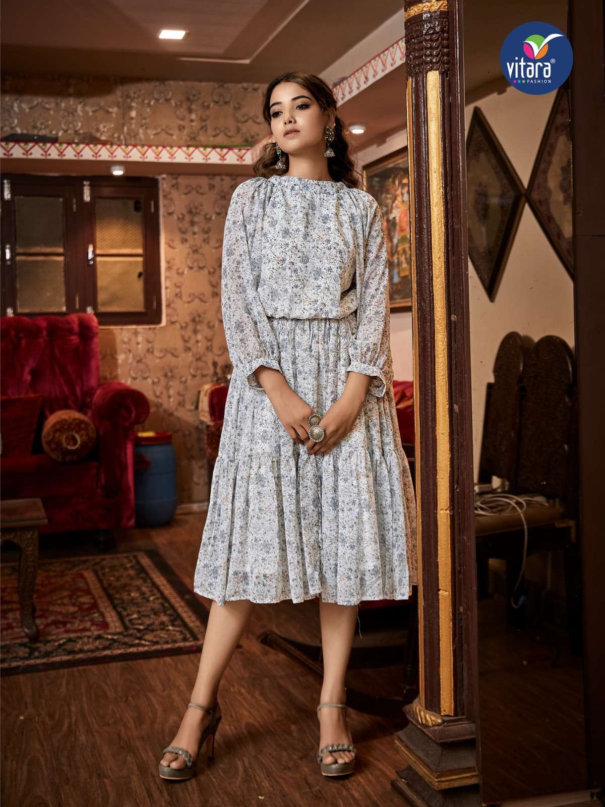 vitara fashion oregan 1001-1004 series latest designer short kurti wholesaler surat gujarat