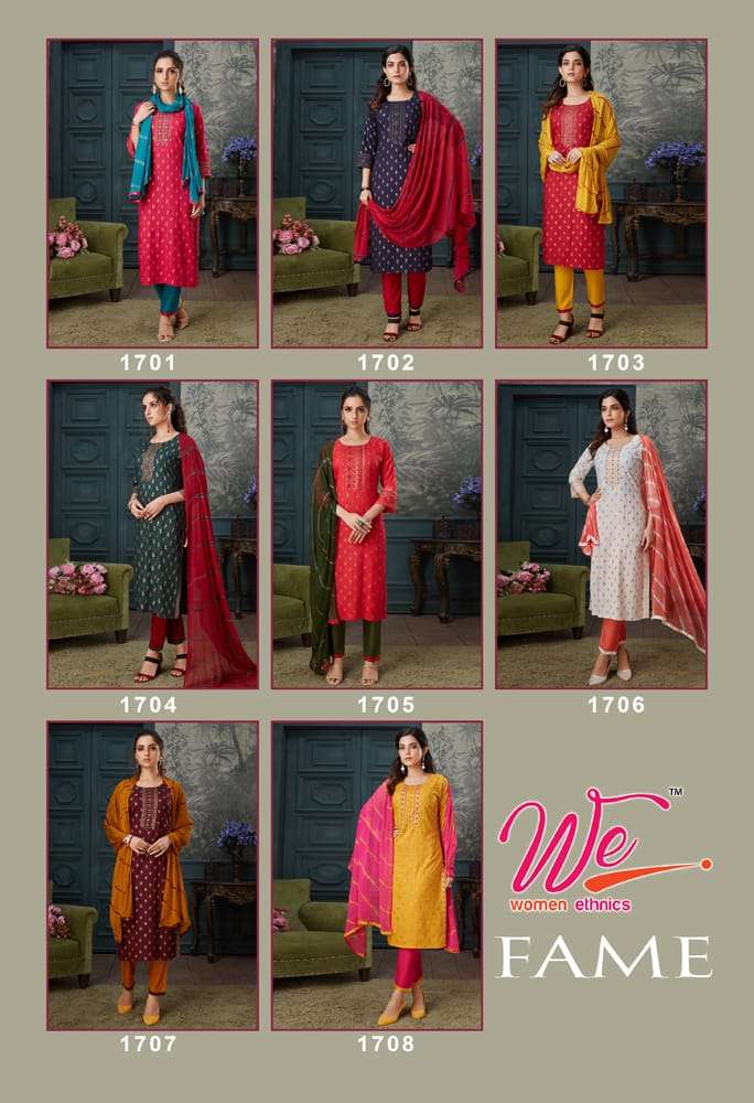 we fame 1701-1708 series latest designer kurti set wholesaler surat gujarat