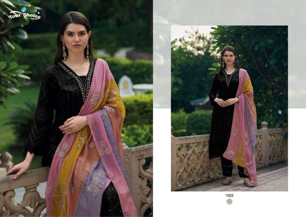your choice she 1001-1004 series latest designer salwar kameez wholesaler surat gujarat
