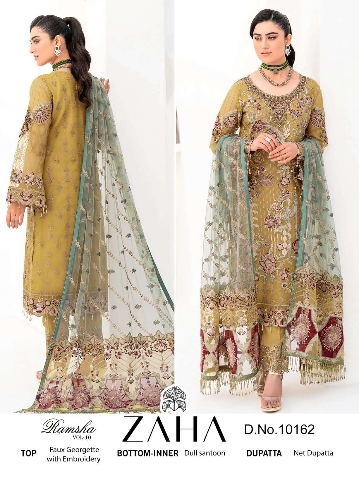 zaha ramsha vol-10 10161-10163 series latest designer wedding wear salwar kameez wholesaler