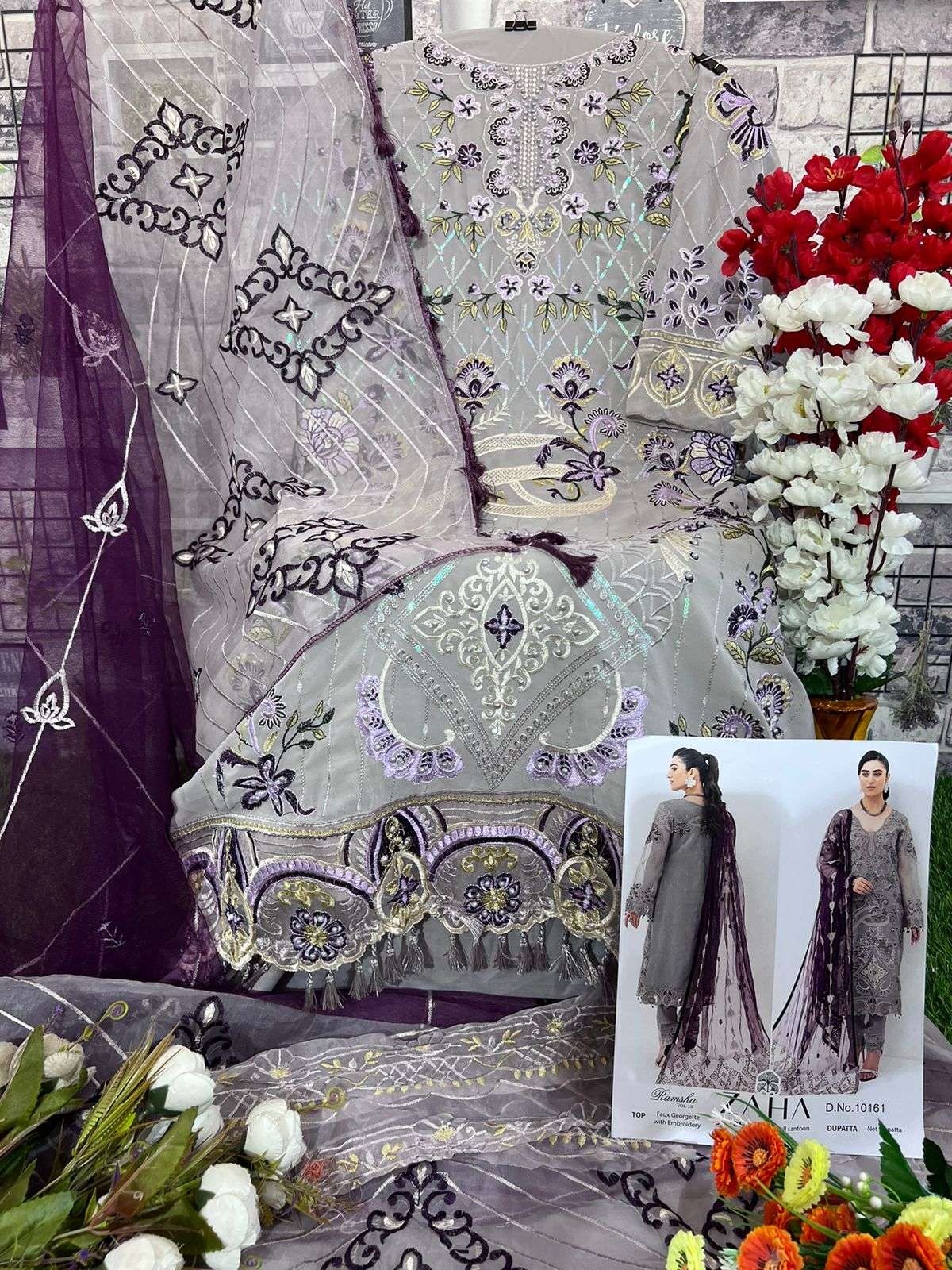 zaha ramsha vol-10 10161-10163 series latest designer wedding wear salwar kameez wholesaler