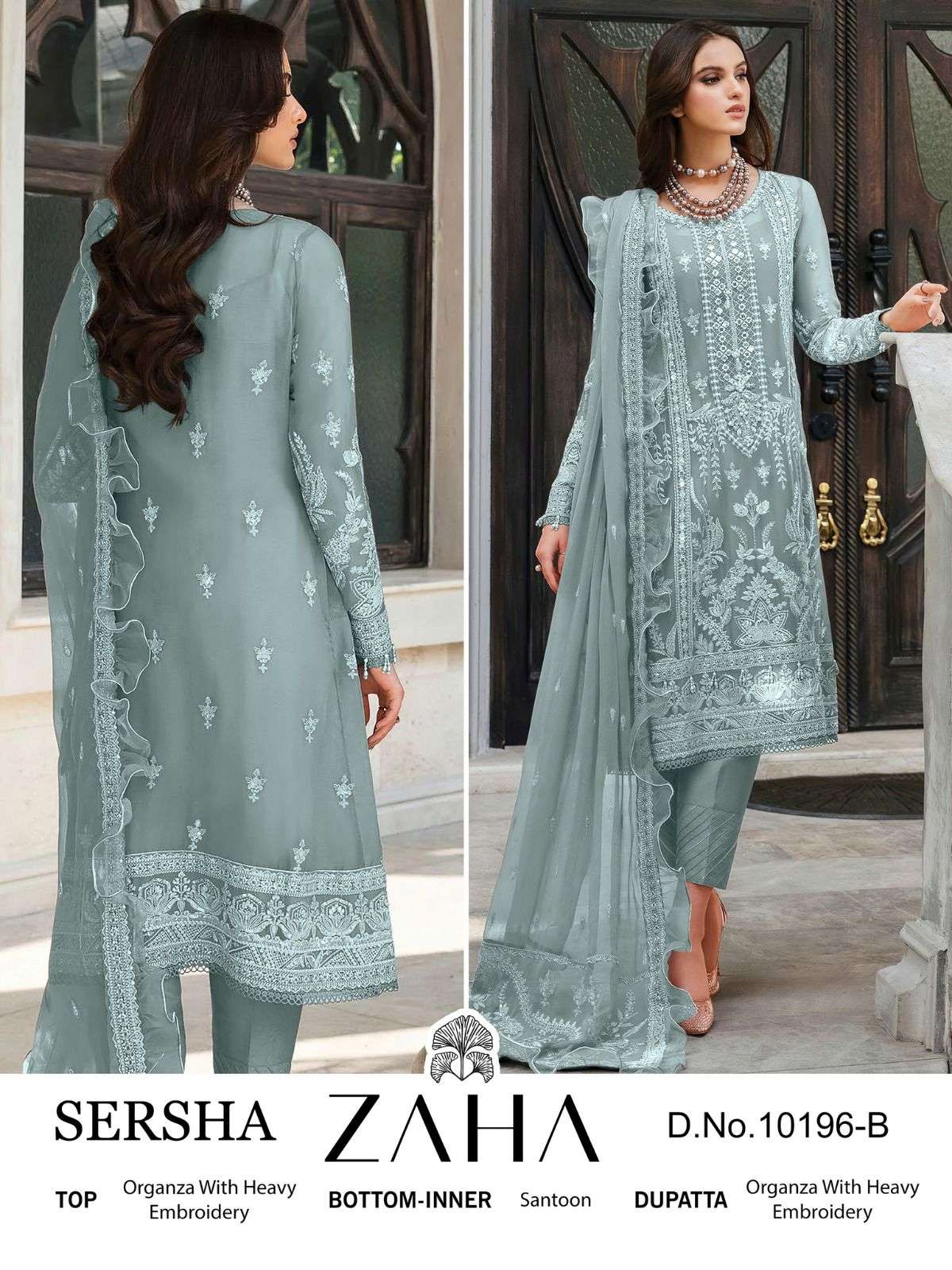zaha sersha vol-1 10196 colour series latest pakistani salwar kameez wholesaler surat gujarat