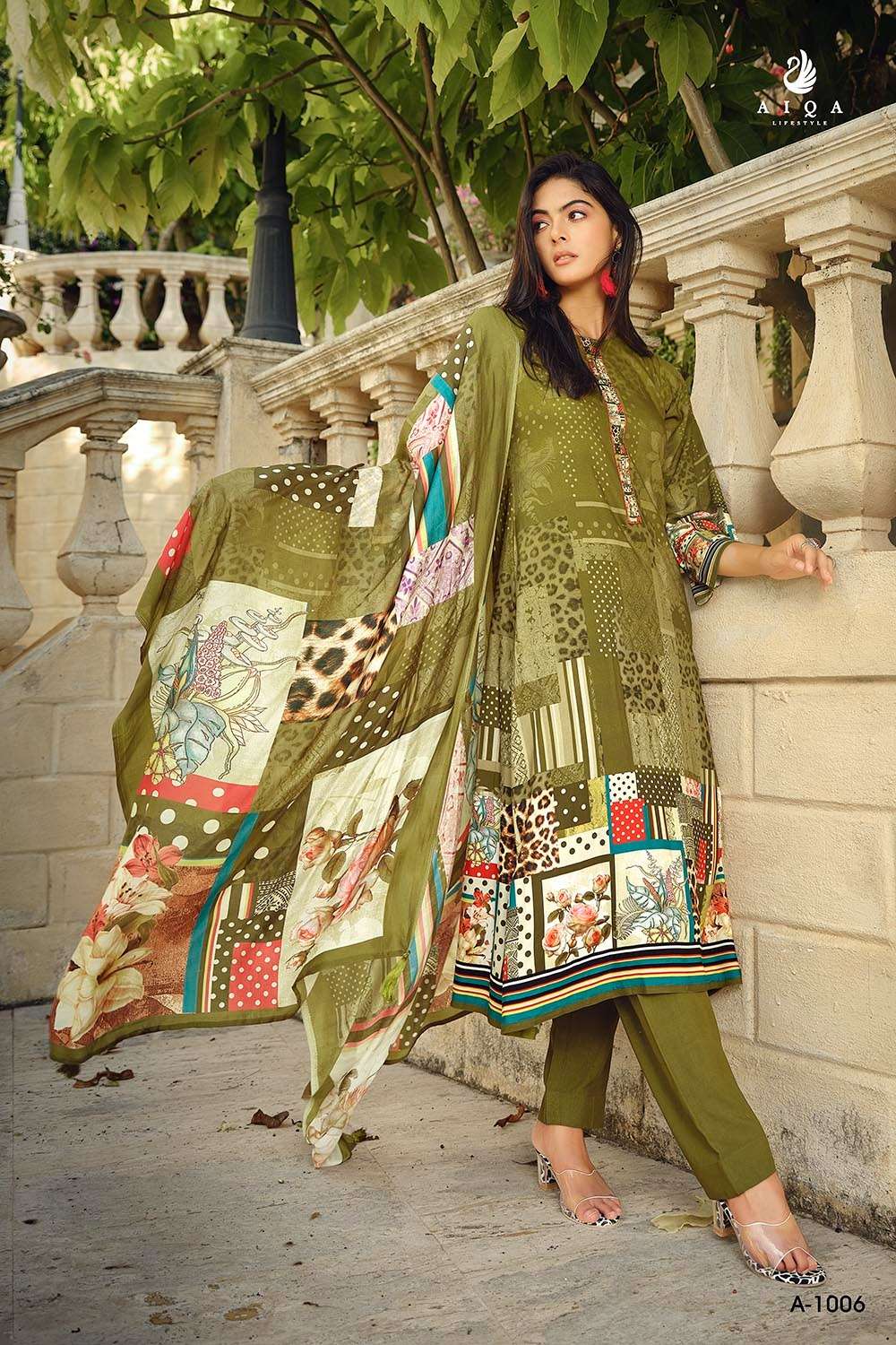 aiqa lifestyle fasurd 1001-1008 series latest pakistani salwar kameez wholesaler surat gujarat