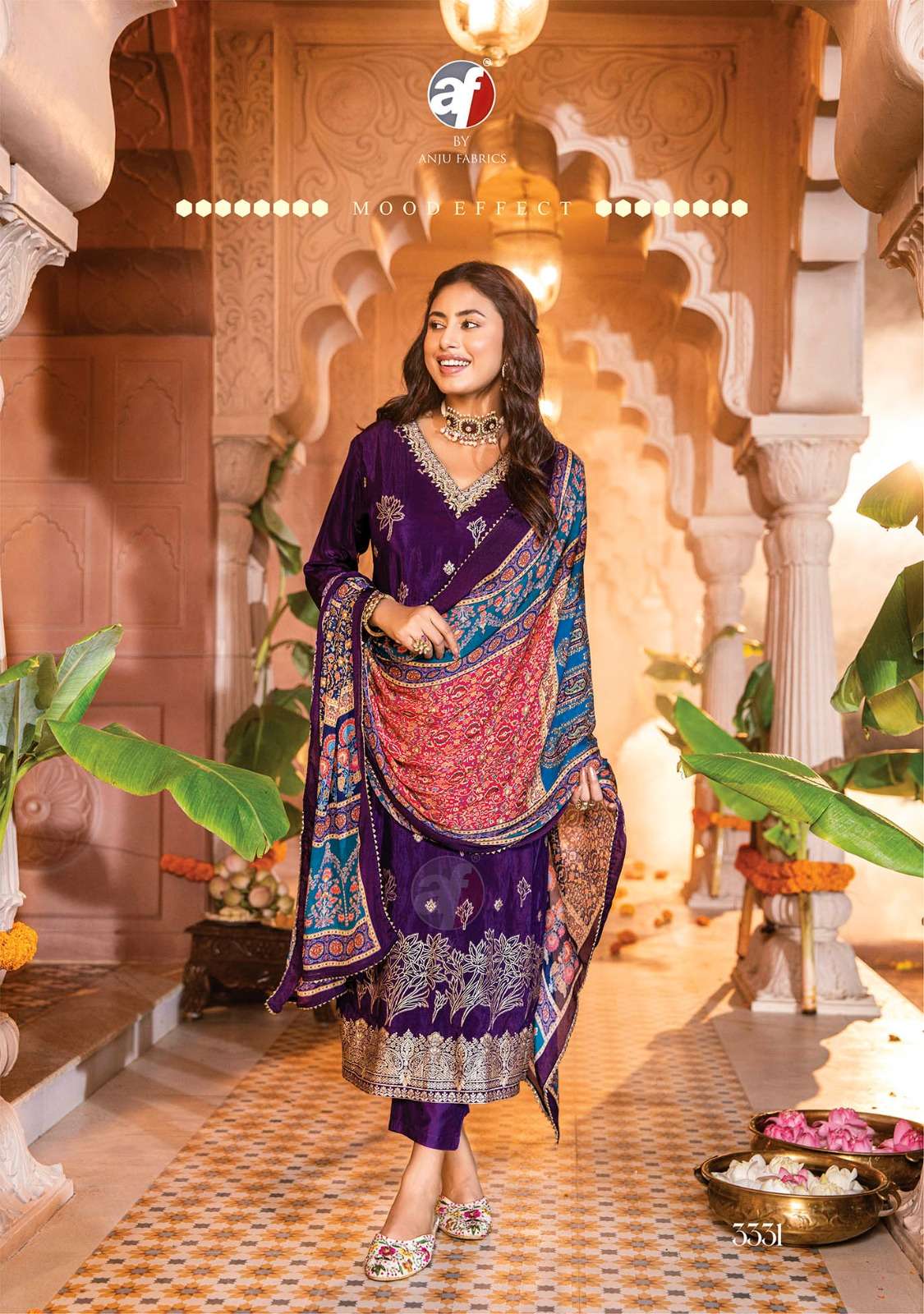 Anju Fabrics dastoor-4 3331-3334 Series Designer party wear Wedding Wear Kurti Wholesaler