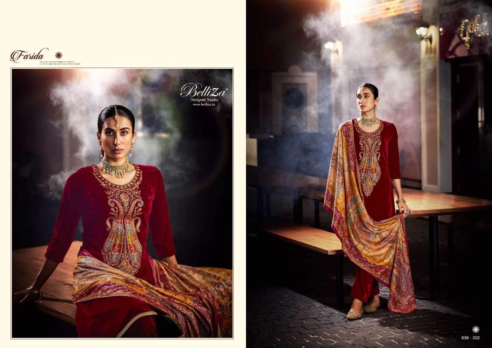 belliza designer studio farida catalog pure velvet designer salwar suits collection wholesale price