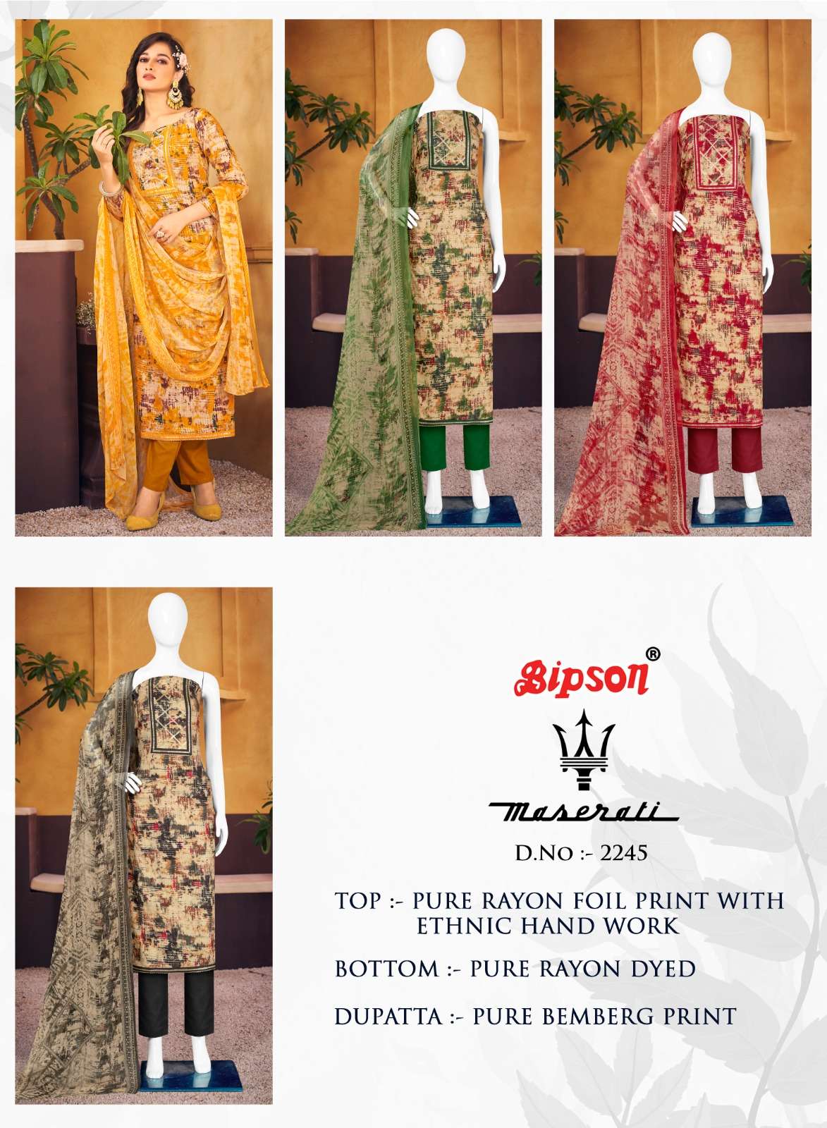 bipson prints maserati 2245 colour series latest pakistani salwar kameez wholesaler surat gujarat