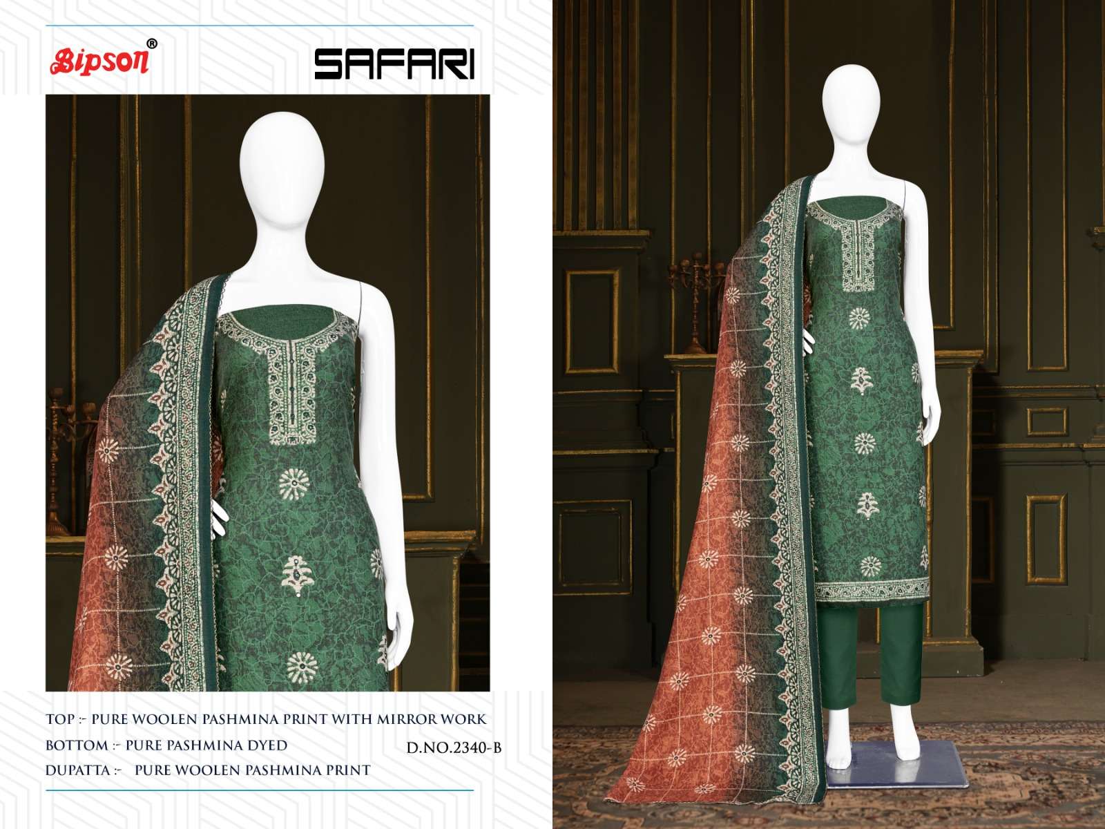 bipson safari 2340 colour series designer woollen pashmina winter catalogue wholesaler 