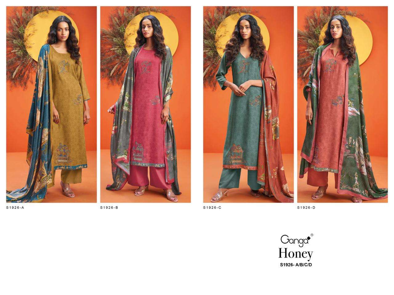 ganga honey 1926 colour series latest pakistani salwar kameez wholesaler surat gujarat