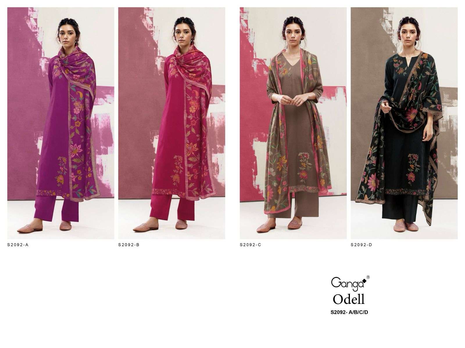 ganga odell 2092 colour series latest designer salwar kameez wholesaler surat gujarat