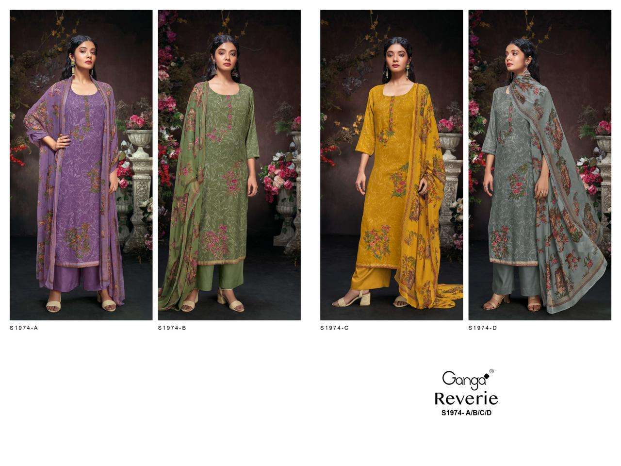 ganga reverie 1974 colour series latest designer wool pashmina printed embroidered salwar kameez at wholesale price 