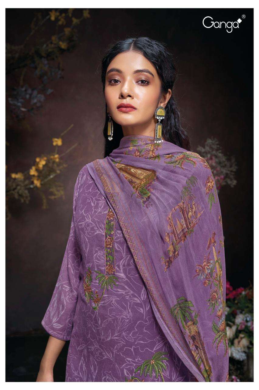 ganga reverie 1974 colour series latest designer wool pashmina printed embroidered salwar kameez at wholesale price 