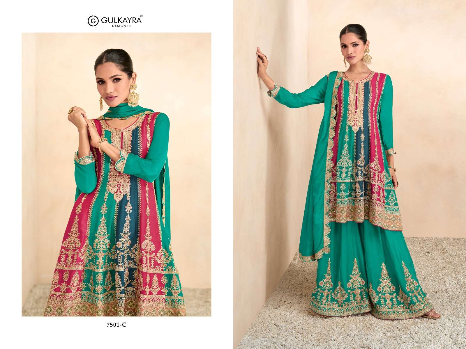 gulkayra designer preet gold 7501 colour series designer sharara salwar kameez wholesaler surat gujarat