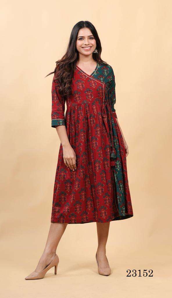 indira apparel 23152 design designer fancy short kurti wholesaler surat gujarat