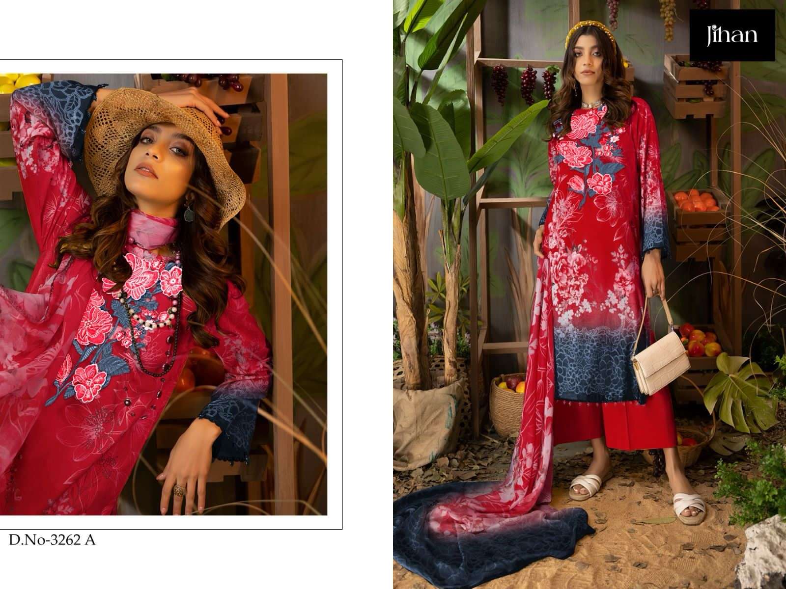 Jihan Adan Libas Summer Colour Collections 3262 Colours Latest Designer cotton Pakistani Salwar Kameez Wholesaler Surat Gujarat