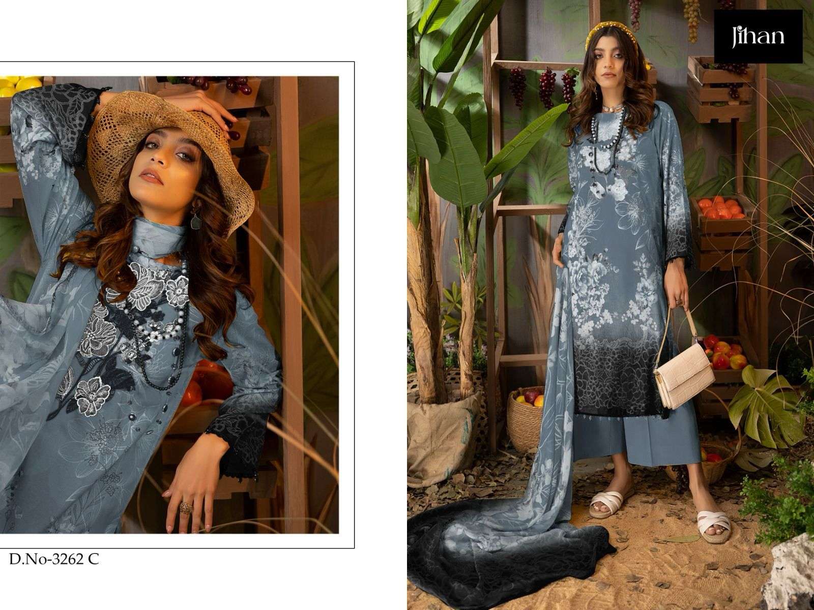 jihan adan libas summer colour collections 3262 colours latest designer pakistani salwar kameez wholesaler surat gujarat