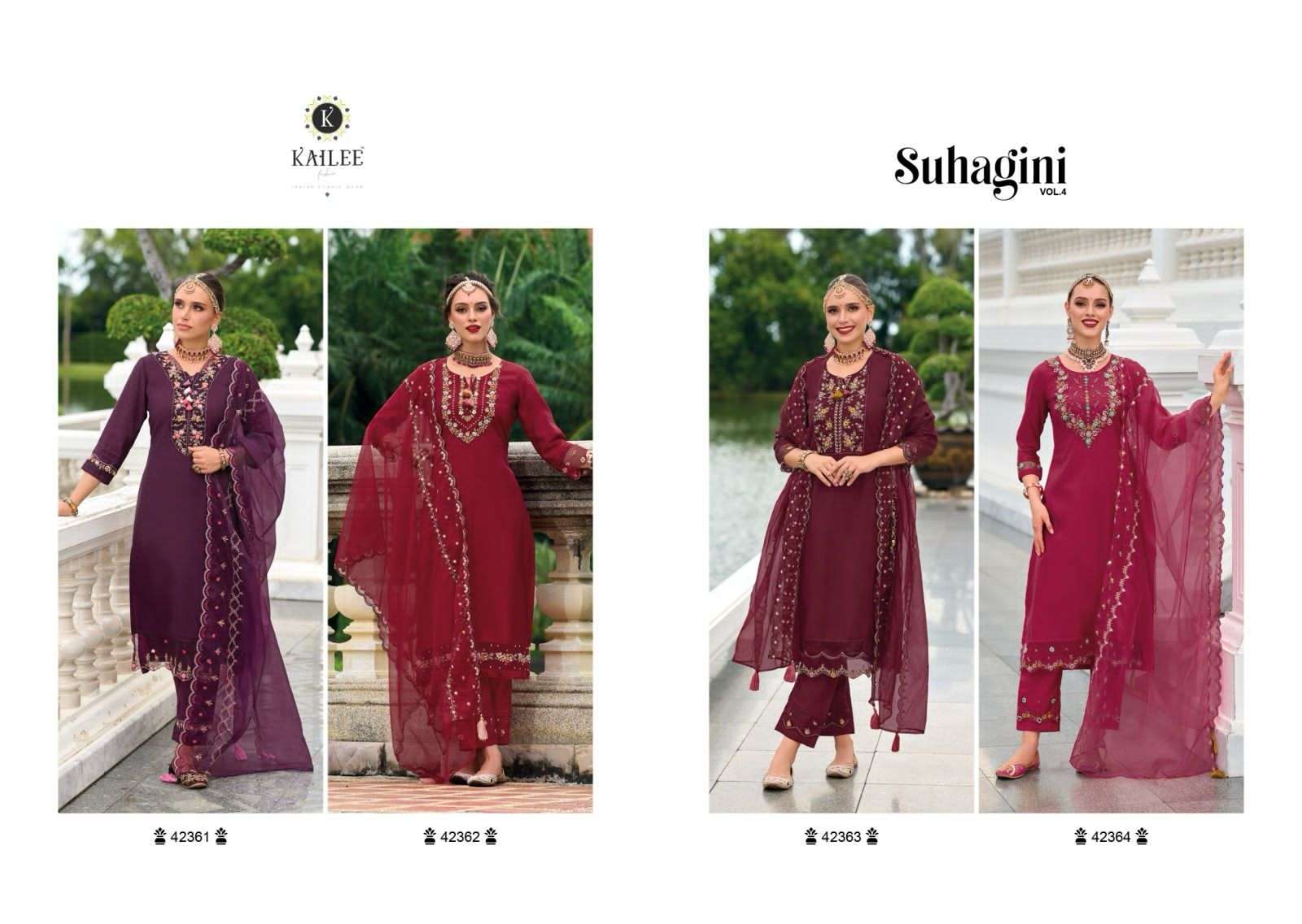 kailee fashion suhagini vol-4 42361-42364 series latest designer kurti set wholesaler surat gujarat