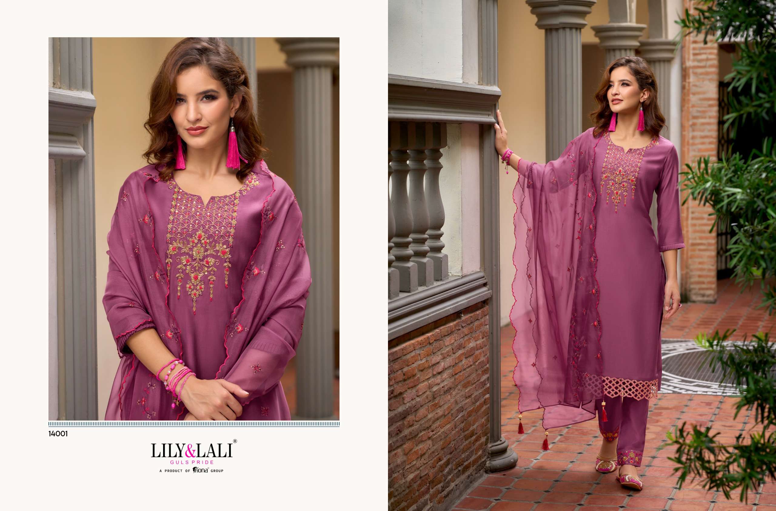 lily & lali bella 14001-14006 series latest designer kurti set wholesaler surat gujarat
