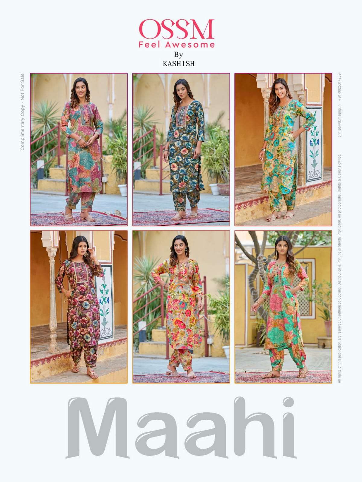 ossm maahi 101-106 series latest designer kurti set wholesaler surat gujarat