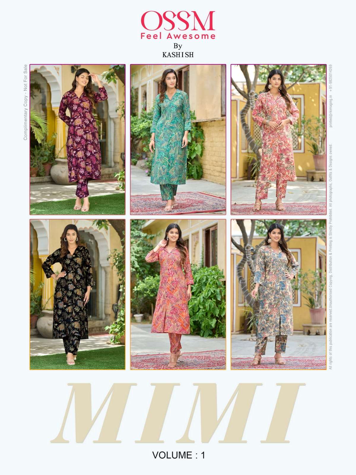 ossm mimi 101-106 series latest designer matching kurti pant wholesaler surat gujarat